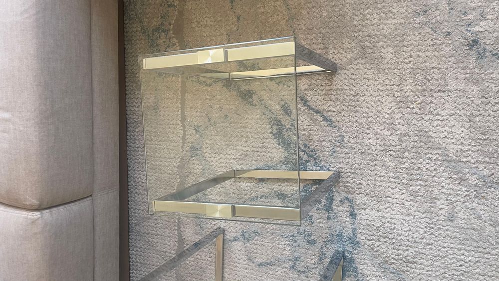 Conjunto de 3 mesas auxiliares de aço e cristal Catalina El Corte Inglés