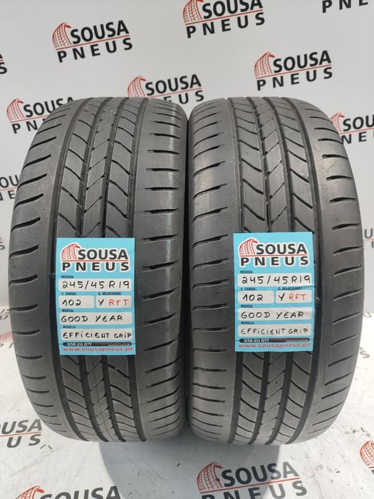 2 pneus semi novos 245-45R19 RFT Goodyear - Oferta os Portes