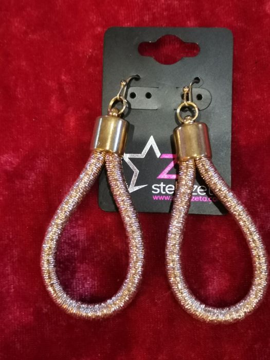 Stellazeta kolczyki damskie wiszące, stal, różowe złoto, nowe