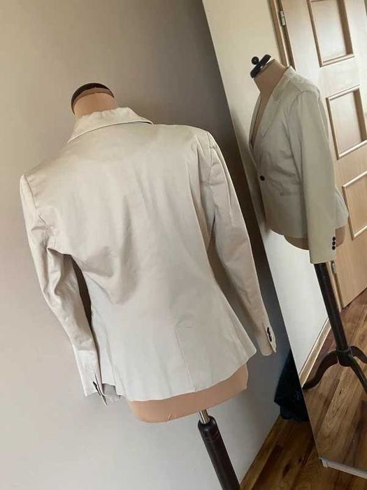 Zara zakiet marynarka krem m l 38 40 basic bez pastele