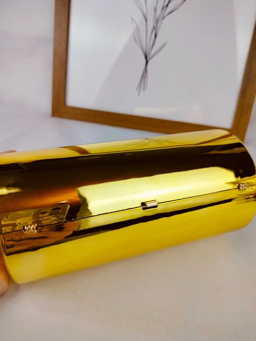 Nowa złota kopertówka beczułka nietypowa oryginalna modna