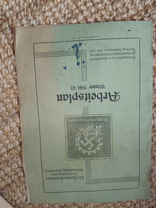 Dokument - niemiecki plan pracy (Arbeitsplan) na zimę 1941/1942, wydany w okupowanej Bydgoszczy