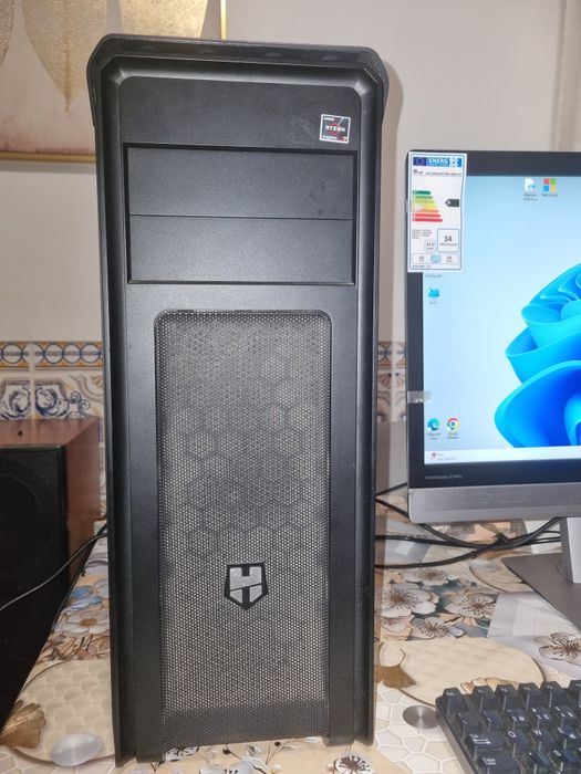 Computador Gaming c/rysen 5 3500x + monitor HP de 24 polegadas