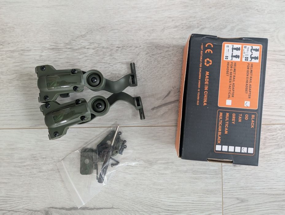 Adapter do hełmu szyny ARC do słuchawek Gen 5 / C Series / Comtac zielone OD