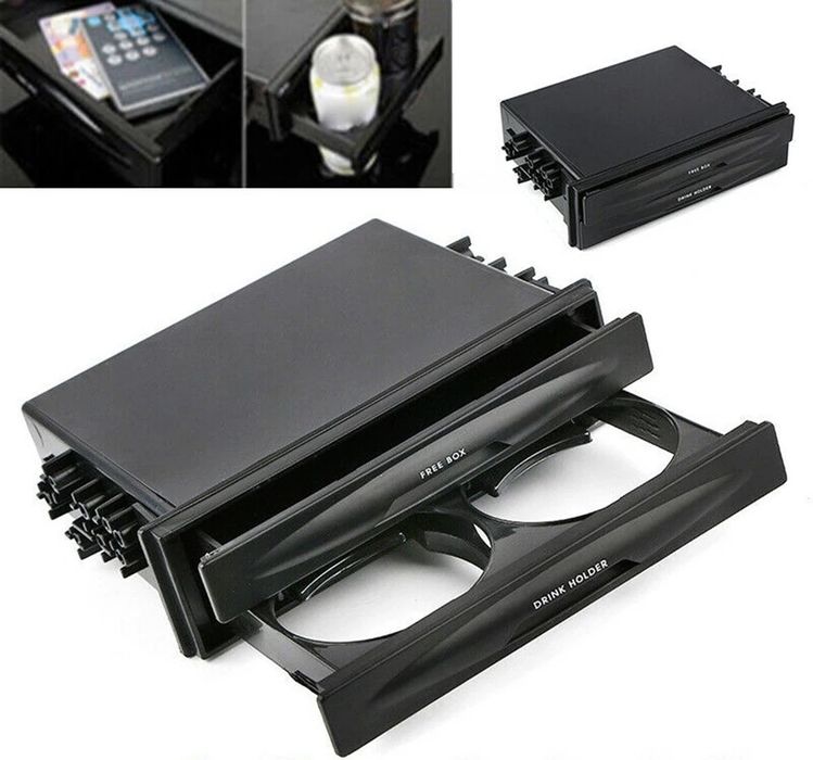 Caixa Universal Carro c/ Suporte para Bebidas e Gaveta 17.5*12.5*4.5cm
