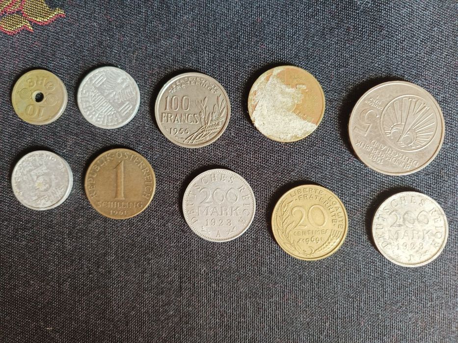 Moedas francesas alemãs antigas