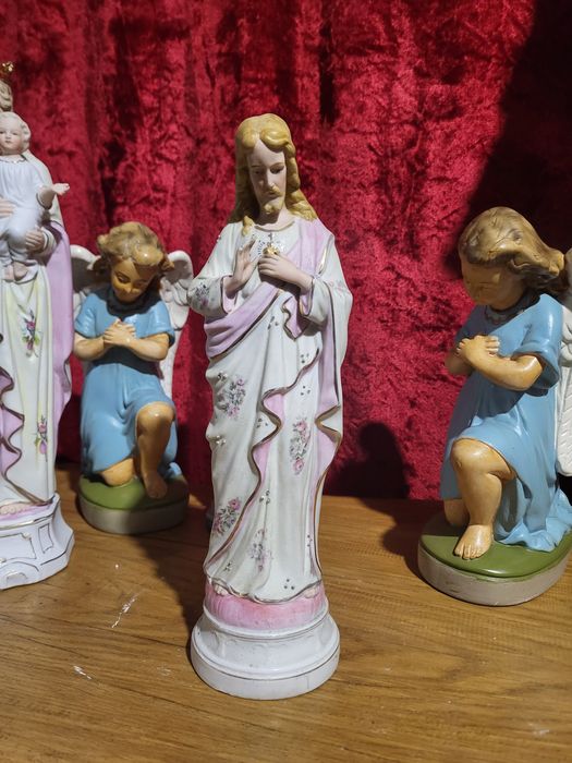 Biskwit Pan Jezus z porcelany stara figurka