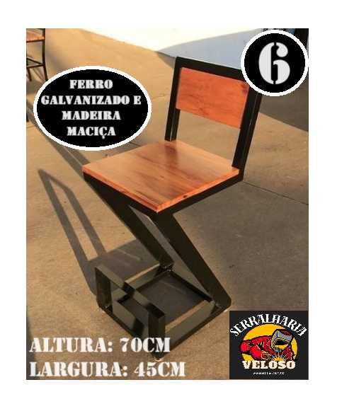 Cadeiras em FERRO e MADEIRA