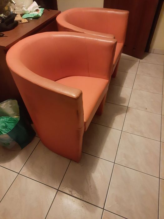 Fotele eko skóra pomarańcz 2szt.