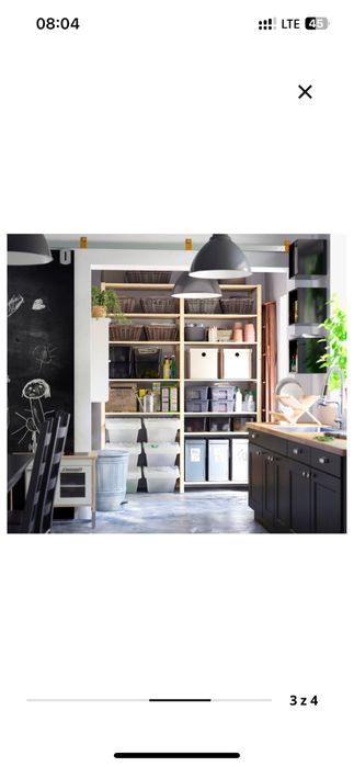 Regał Ikea Ivar 3 boki, 12 półek 1 krzyżak