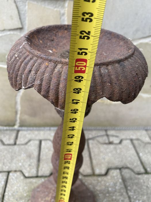 Zabytkowy żeliwny świecznik kandelabr 50 cm