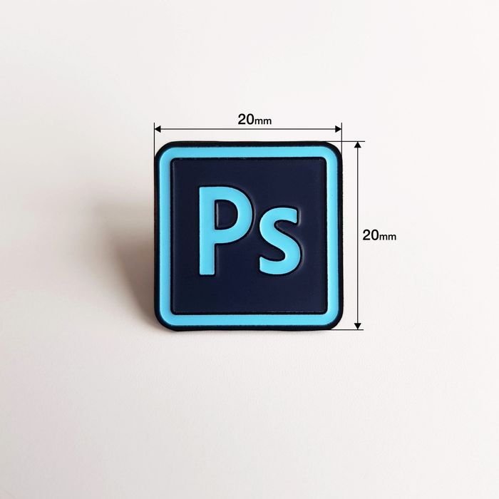 Значок Ai Ps Shutterstock. Металлический значок для художников. Пин