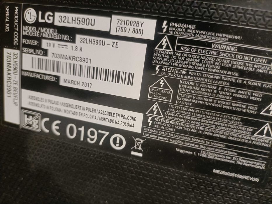 TV LG para peças