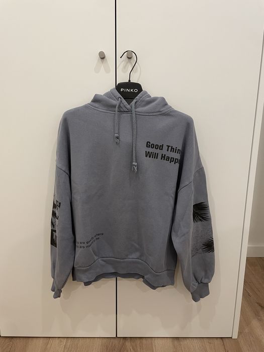 Moletom Pull&Bear com capuz azul