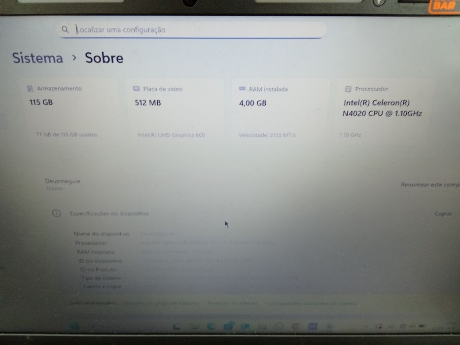 Portátil positivo ótimo estado