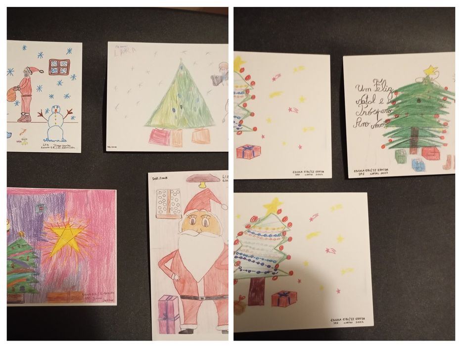 Postais de Natal feitos á mão