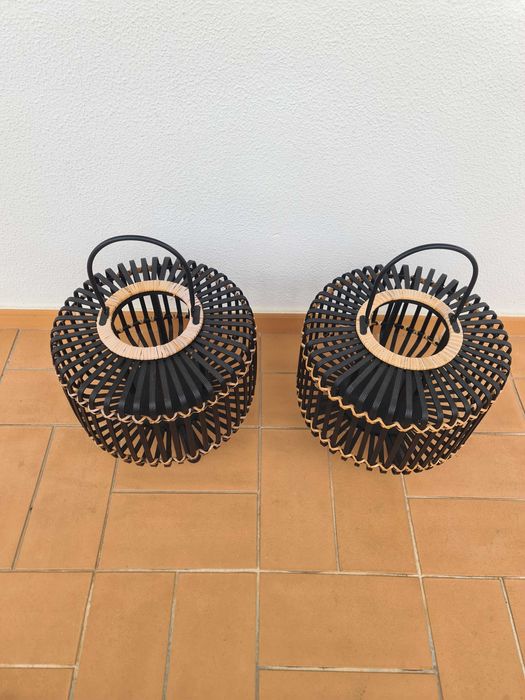 Lanternas Decorativas ENTITA JYSK Bambu Preto Lanterns Black Bamboo