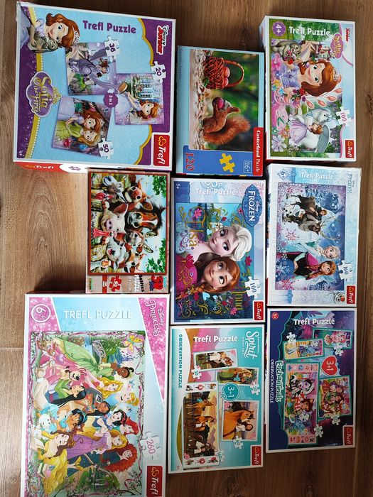 Zestaw puzzli trefl oraz inne, 9 sztuk