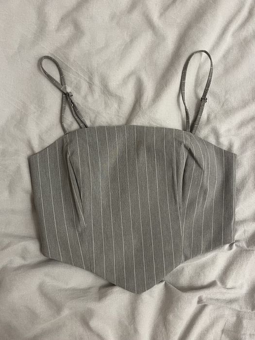 Stradivarius top i spodnie szare w prążki 38 M