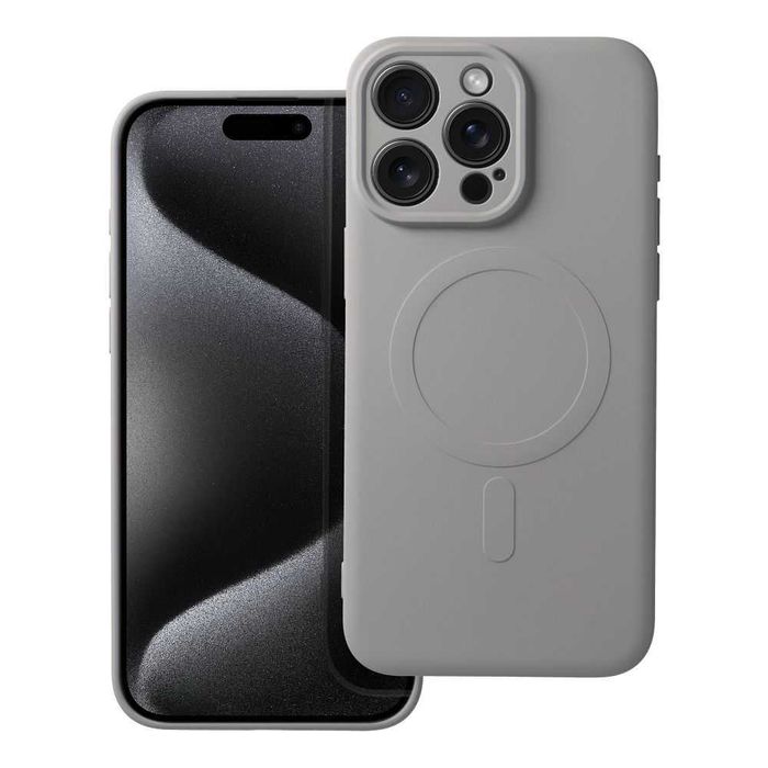 Futerał Silicone Mag Cover z MagSafe do IPHONE 15 PRO MAX  szary