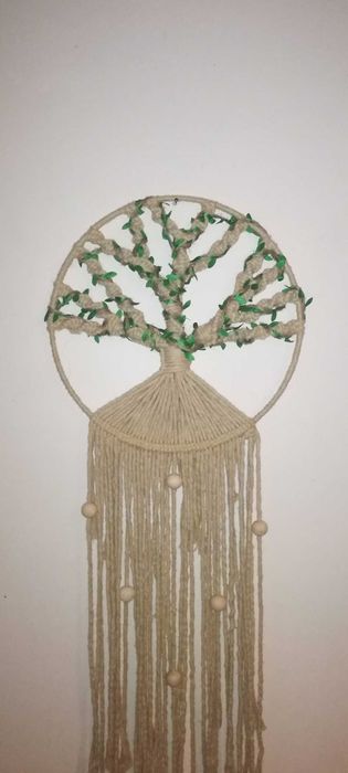 Árvore da vida Macramé com folhinhas