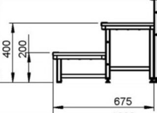 Schody modułowe -podest scena SM - 04 ALUSTAGE