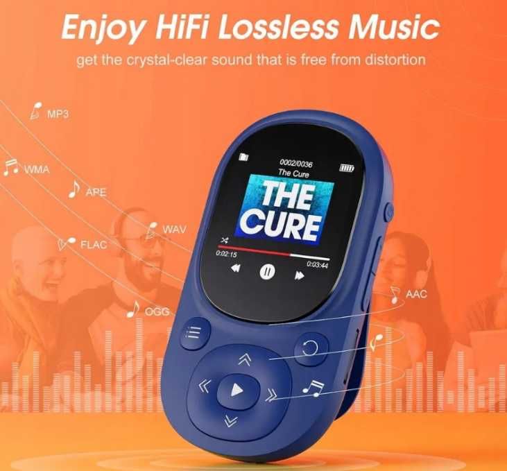 Odtwarzacz MP3/MP4 Digital LCD 1.44-calowy ekran 32GB pamięci ttst803