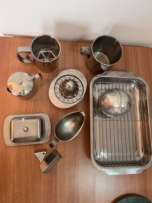 Conjunto 9 objetos em aço