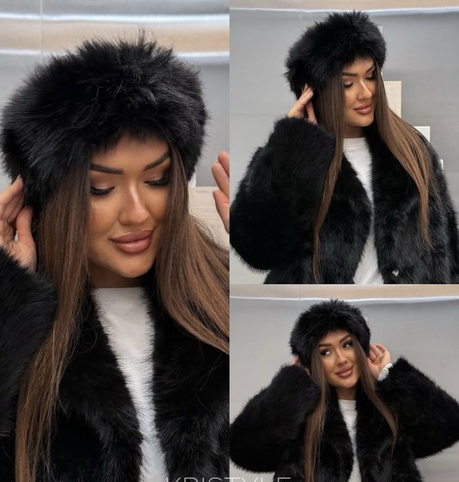 Хутряна повʼязка мехова повязка зимова повʼязка шапка пушиста повʼязка