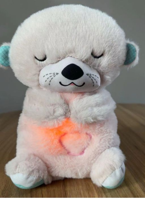 Іграшка видра для засинання Біла, м'яка іграшка для сну дихаюча видра