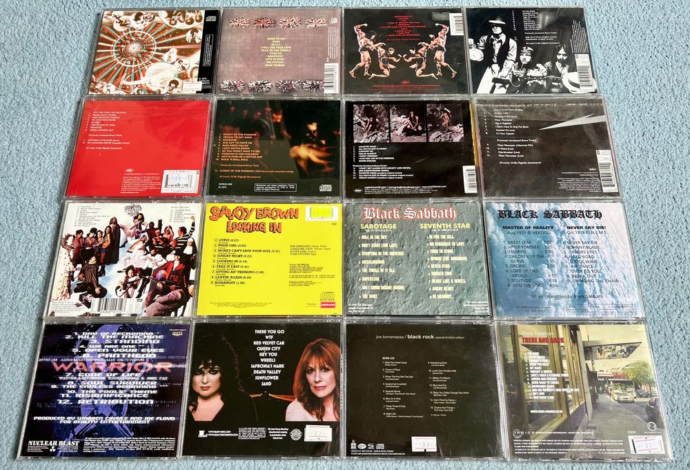 CD диски: Grand Funk;  Black Sabbath;  Savoy Brown; Black Rock; Jethro Tul.