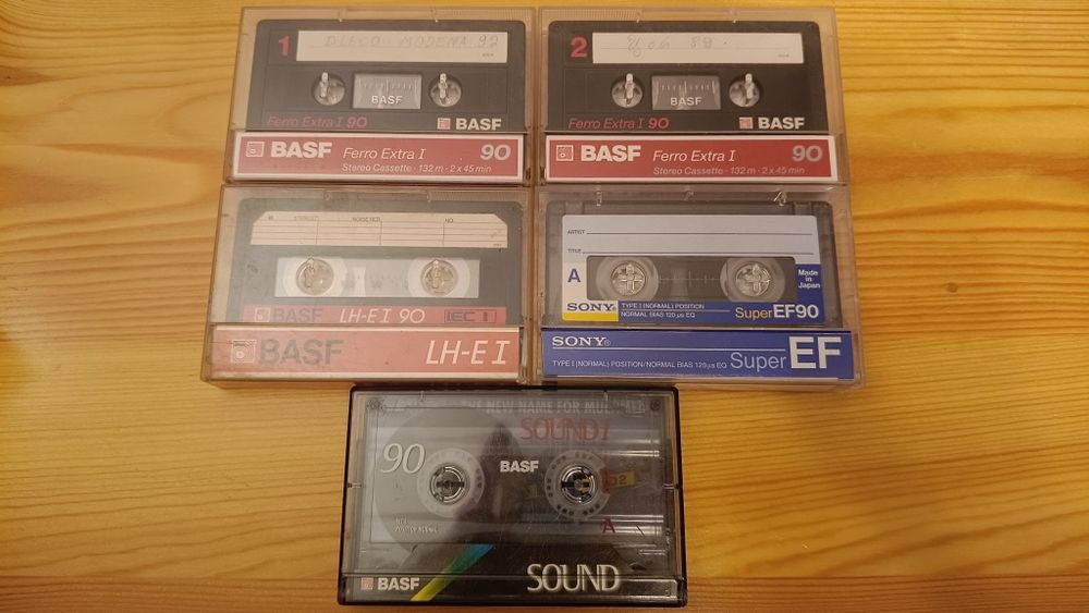 Аудио кассеты аудиокассеты аудіо касети 5 шт Basf Sony