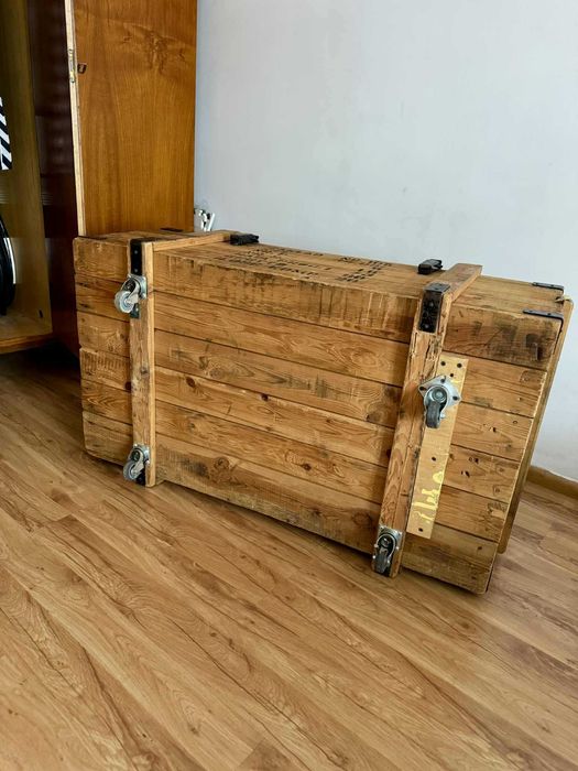 Skrzynia na kołach Loft design mebel stolik szafka ruchoma antyk