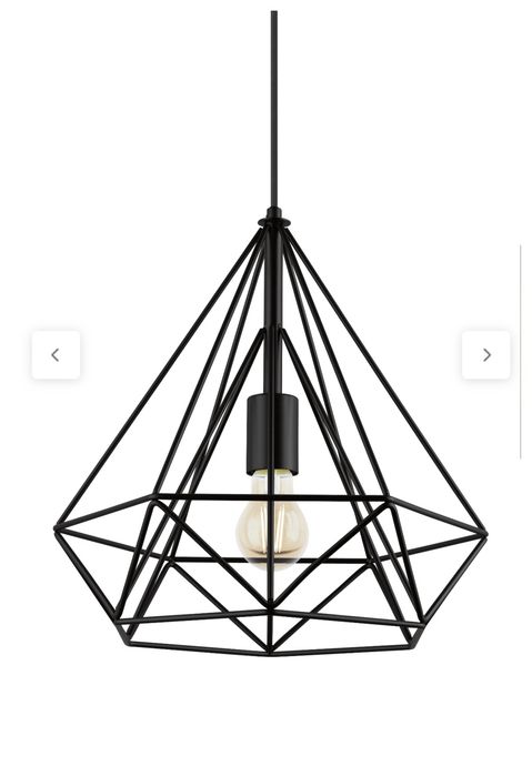 Lampa wisząca czarna loft + 2 szt. Kinkiet Bayron