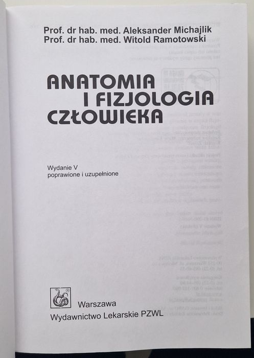 Anatomia i fizjologia człowieka PZWL Michajlik  Ramotowski