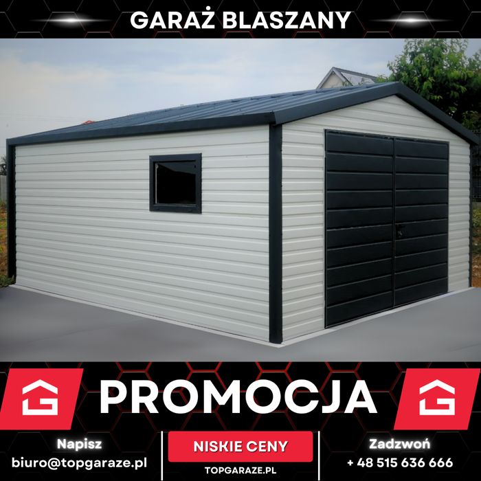 Garaż blaszany nowoczesny domek ogrodowy 3x5m schowek garaz na wymiar