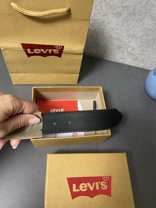 Чоловічий двосторонній шкіряний ремінь Levi’s / Двосторонній пасок Левіс