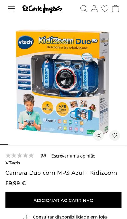 Camera e relogio Kidizoom