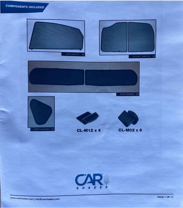 Cortinas marca "Car Shades" Prius 3g - kit completo