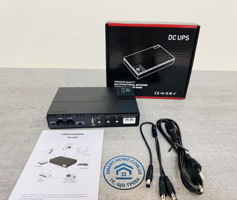 10400мАг‼️ДО 14год DC UPS 5В 9В 12В 24V Вольт PoE бесперебойник безперебійник для роутера оптики интернета інтернету оптичного терміналу DC1018 12 12V