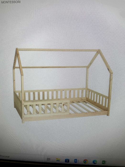Cama montessori criança carvalho NOVA