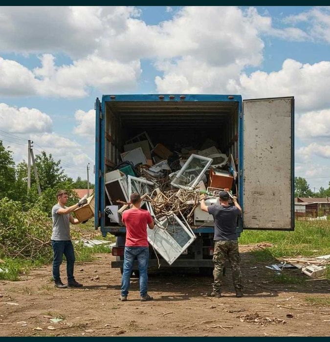 Вивіз сміття/мотлоху/старих речей/будсміття/Газель/Бус/ЗІЛ/КамАЗ Вантажники листя побутове сміття Будівельне квартири промислове