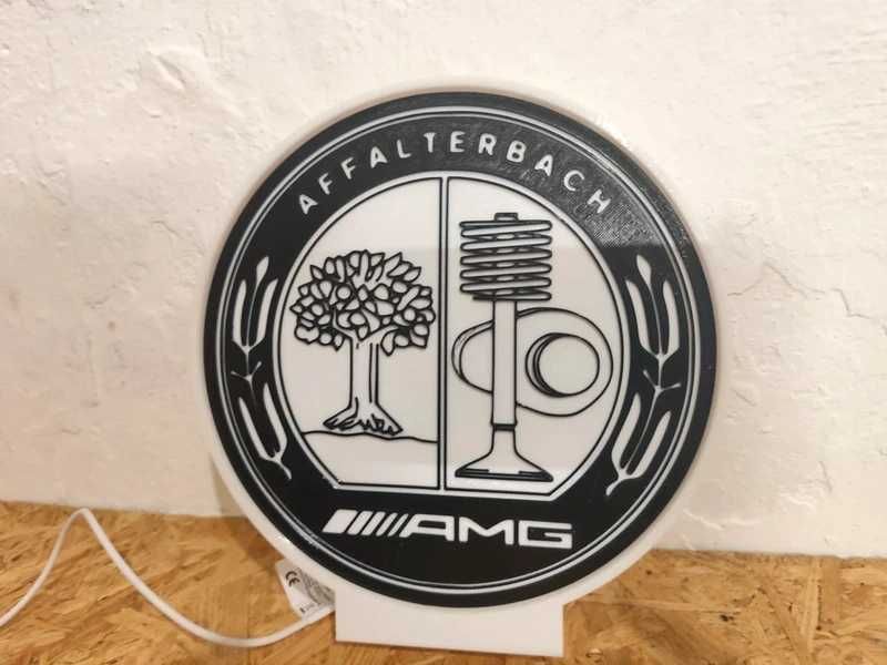 Lightbox Luminaria decorativa Mercedes AMG caixa branca