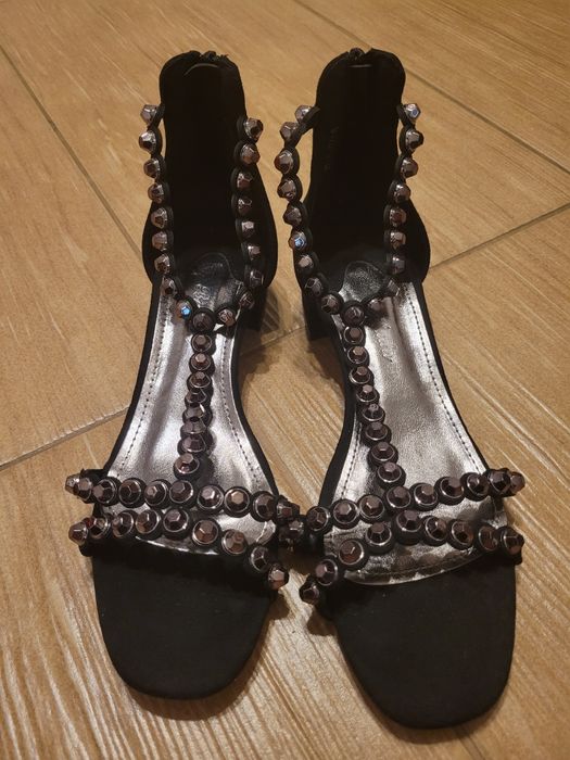 Buty na koturnie Sylwester błyszczące
