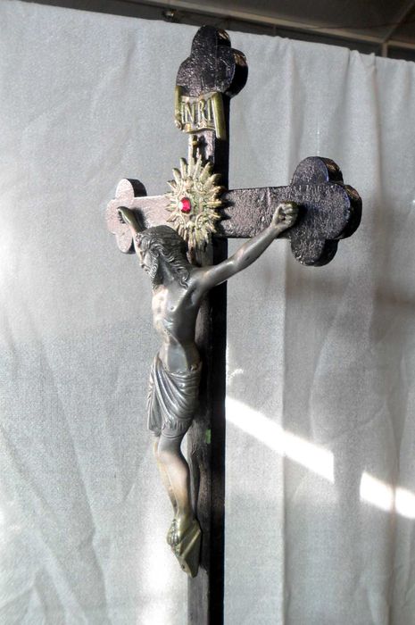 Crucifixo Madeira / metal - 74 cms de altura