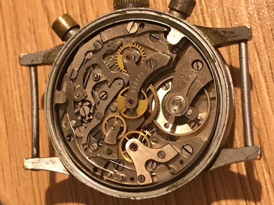 Original Offiziers-Fliegerchronograph Urofa 59 pilot 1MCZZ ,1МЧЗ Glashutte  B-Uhr / Flieger  1948, Glashütte 1MCZZ, Tutima