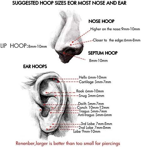 Oufer kolczyk do chrząstkii wysokiej jakości stal chirurgiczna 316L