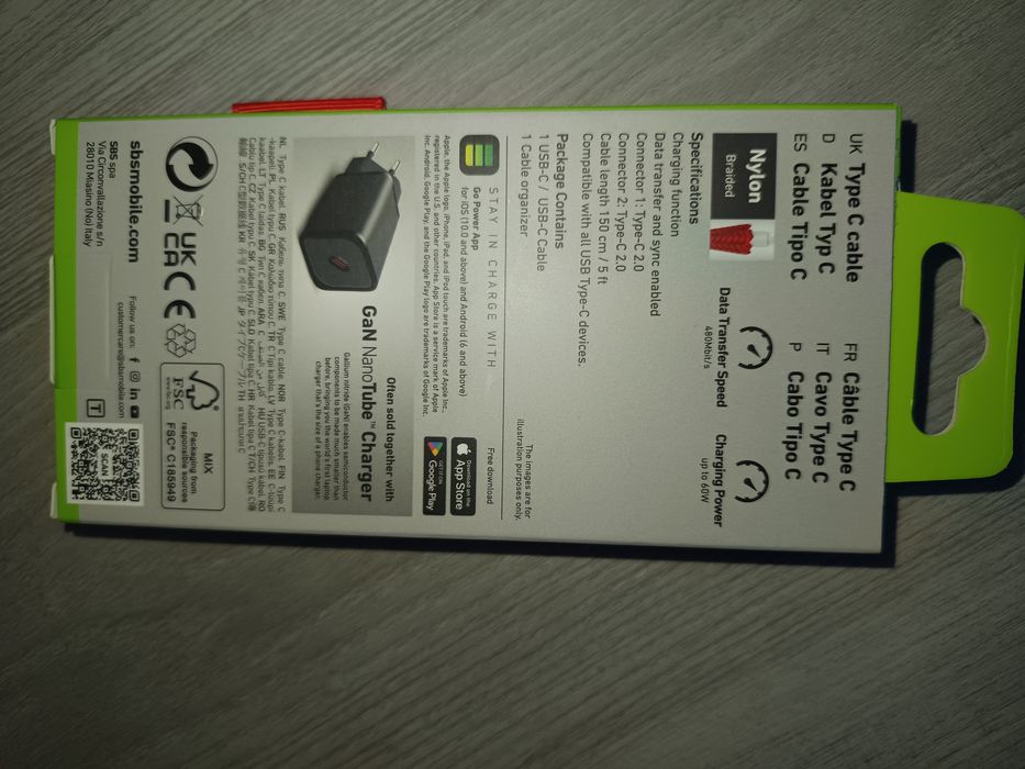 Cabo 1,5m, de tecibo USB-2