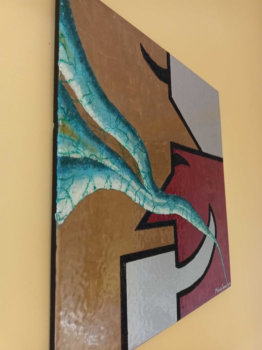 Teatro: (Tinta celulosa sobre mosaico 33x32,5cm)