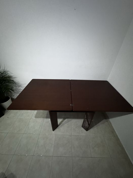Mesa jantar extensível madeira 90x90 180x90
